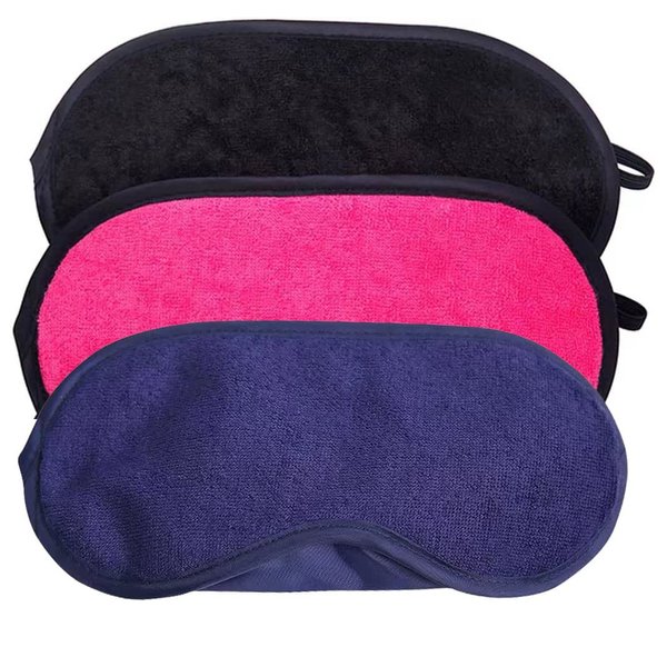 3 Pack Soft Microfiber Terry Cloth Sleep Mask Set Eye Blindfold Cover for Travel,Office Nap,Sleeping,Relieve Stress