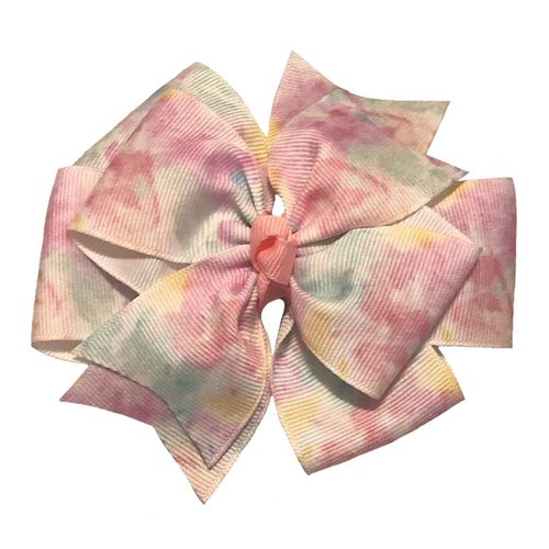 Pastel Watercolor Spring Pinwheel Hair Bow