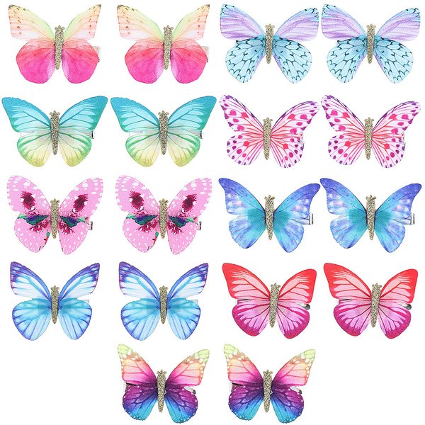 LOCOLO 18Pcs Hair Clips Butterfly Hair Clips Butterfly Snap Clips Barrettes for Toddlers Baby Girl and Women
