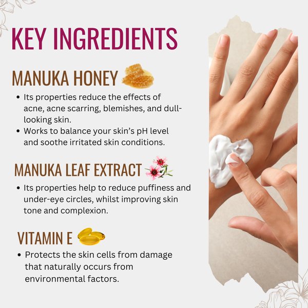 Hyaluronic Acid Night Cream for Face and Neck with Collagen, Manuka Honey, Plant Extracts & Vitamin E | Plant Based Formula | Carefully formulated to keep your skin young and healthy!