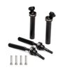 Hard Steel Front Rear Driveshaft Upgrades Parts for E-Revo Mini Summit Slash 1/16 RC Car 4pcs/Set (Black)