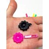 Tara Girls Super Cute Self Hinge Plastic Mulit Design Hair Barrettes Selection. 28 pc N.Sunflower mix color. Flower size 0.8 inch * 0.8 inch