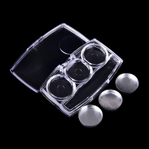 Healthcom 10 Pcs Clear Empty Eyeshadow Palette Plastic Eyeshadow Storage Box Case with 3 Grids Palettes Lipstick Box Pigment Palette Tray Plastic Cosmetics Container Box DIY Makeup Powder Sample Box