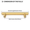 goldenwarm 10 Pack Gold Cabinet Handles Brushed Brass Drawer Pulls Gold Cabinet Pulls 3 inch - LS201GD76 Kitchen Cabinet Door Handles and Knobs Bathroom Bedroom Furniture Handles Stainless Steel