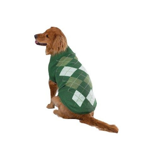 GRAY/PINK Tonal Argyle Dog Sweater Medium