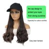 AliRobam Hat Wigs Long Baseball Cap Wig with Wavy Ends Synthetic Hair Extensions attached for Women girls Adjustable Wig Hat (Mix dark brown, 20inch)