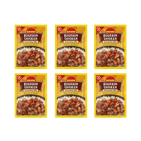 Sunbird Bourbon Chicken Seasoning Mix, 1.25 Ounce Packets (Pack of 6)