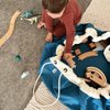 Swoop Bags - Durable Toy Storage Drawstring Bag - Ideal for Small Toys - Organizer and Play Mat - Cool Storage For Kids Rooms and Playrooms - BLUE
