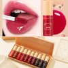 10 Colors Liquid Tint Stain Set, Korean Lip Gloss Moisturizing Natural Mini Liquid Lipstick, Long-Lasting & Non-Stick Cup, Multi-Use Lip and Cheek Tint Stain