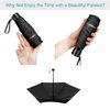 TradMall Mini Travel Umbrella, Portable Lightweight Compact Parasol with 95% UV Protection for Sun & Rain, Black