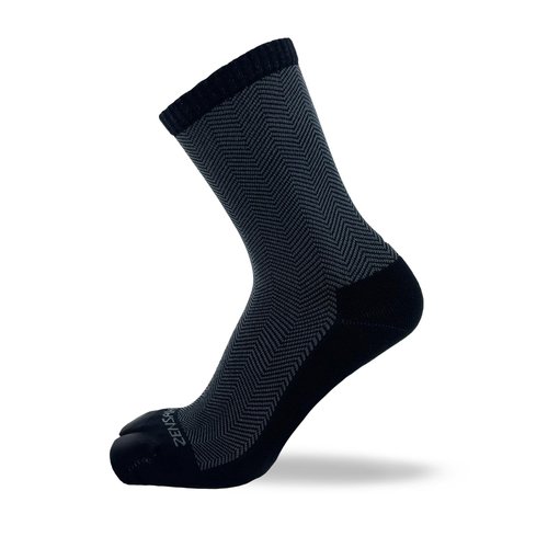 Zensah Bunion Ease Sock - Corrector Relief Sock for Bunions Women and Men - Toe Separator Sock Design (Black/Grey, Medium)