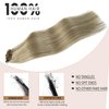Clip in Hair Extensions Real Human Hair 22 inch Ash Blonde to Golden Blonde and Platinum Blonde Clip in Hair Extensions 70g Seamless Hair Extensions 7pcs Human Hair Extensions Clip ins