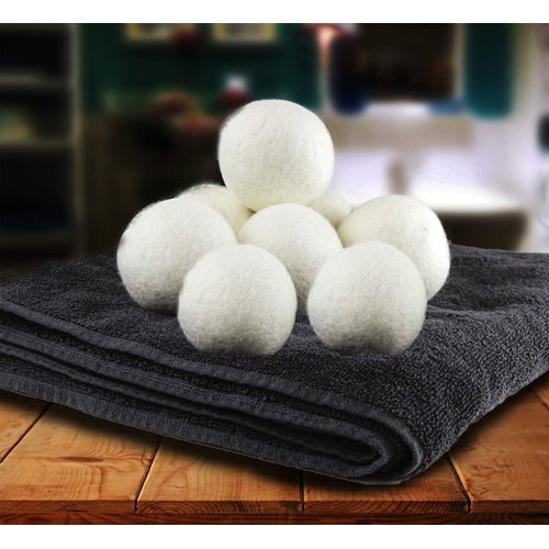 SnugPad XL Wool Dryer Balls, Natural Fabric Softener 100% Organic New Zealand Wool, Anti Static, Lint Free, Odorless, Chemical Free, Reduces Wrinkles, Baby Safe, Save Energy & Time, White 8 Count