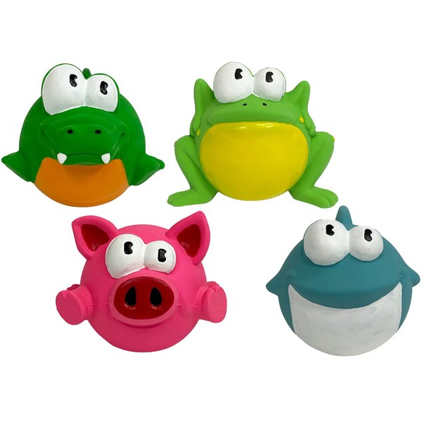 Multipet Lyla Latex Animals 2.5" Dog Toy (Pack of 4)