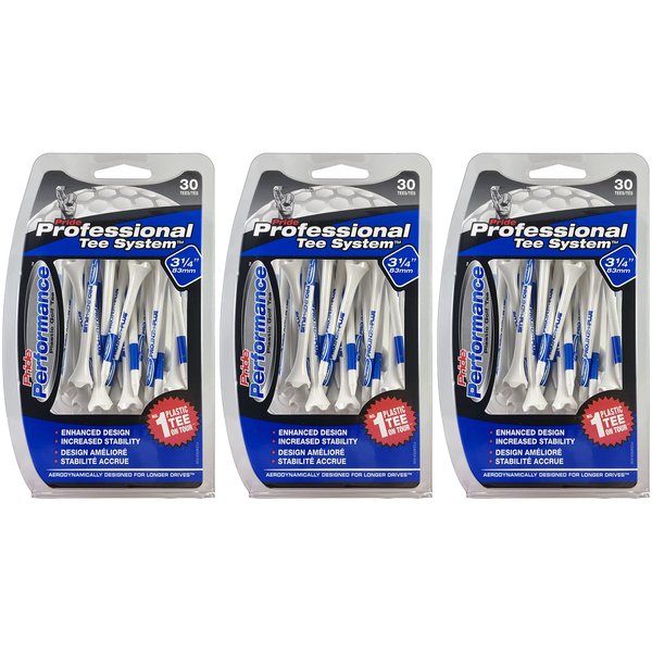 Pride Professional System Evolution Performance 30 Golf Tees, 3 1/4" (3-Pack)