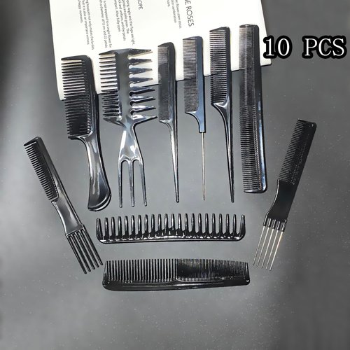 10 Pcs Styling Hair Comb Hair Stylists Professional Styling Comb Set Variety Pack Great for All Hair Types & Styles Hair Styling Tool