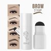 IBAZ Waterproof Eyebrow Stamp Kit: 10 Reusable Stencils, 2 Brushes, Dark Brown