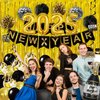 Lomxsy New Year Eve Party Supplies 2025,Include Happy new year banner, Fringe Curtain,Gold Balloons,Banner,Confetti Balloons,2025 Balloons,For New Years Decorations 2025, New Years Eve Party Supplies