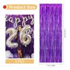 5 Pack Purple Fringe Backdrop 3.2ft x 8.2ft Foil Curtain Tinsel Foil Fringe Curtains Backdrop Tinsel Backdrop Streamers for Birthday Curtain Party Decoration Wedding Christmas Decoration (Purple)