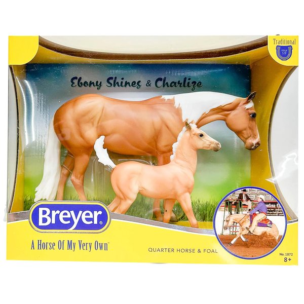 Breyer Horses Traditional Series Ebony Shines & Charlize | 2 Horse Set | Horse Toy Model | 11.5" x 9" | 1:9 Scale | Model #1872