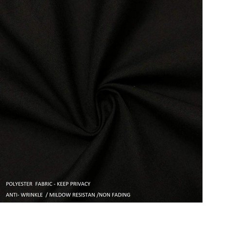 Ruffled Black Fabric Shower Curtain Size 72 x 72 inch