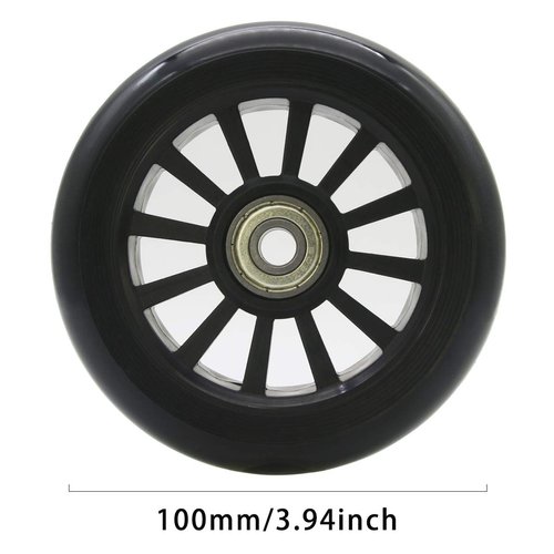Z-FIRST 100mm Scooter Wheels - 100mm Pro Kick Scooter Wheels Replacement Pair-Plastic Core 100mm Scooter Wheels for Razor Fuzion Scooters (2)