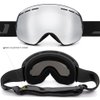 JULI Ski Goggles,Winter Snow Sports Snowboard Goggles with Anti-Fog UV Protection Detachable Dual Lens for Men Women Snowmobile Skiing Skating（Black Frame+VLT 18.5% REVO Silver）