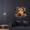 Welsh Terrier Wall Decals Dog Mom Gift Wall Sticker Vinyl Mural Decals Reusable Home Decals for Classroom Bike Backdrop Wall Art Holiday Decorations 18in