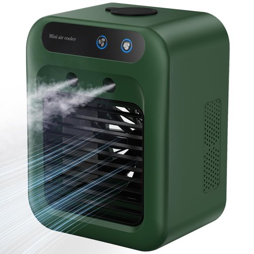 Portable Air Conditioners, Small Air Conditioner with Humidifier & 500ml Water Tank, Rechargeable Room Air Conditioners, Personal AC Unit for Bedroom, Office, Desk, Camping, Car, Digital Display