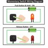 12V 24V Mini Momentary Push Button ON-Off Switch [2-Pack], Easy to Install Surface Mount Button Switch