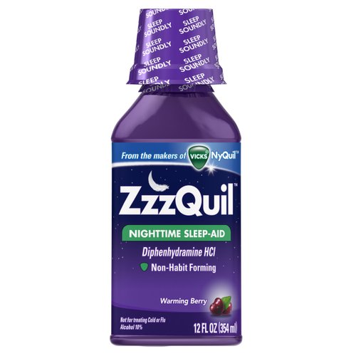 ZzzQuil Nighttime Sleep-Aid Liquid Warming Berry Flavor 12 Fl Oz