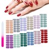 168 Pieces 12 Sheets Full Wrap Nail Polish Stickers Self Adhesive Glitter Gradient Marble Color Nail Decal Strips with Glass Nail File for Women Girls DIY Nail Craft (Elegant Style)