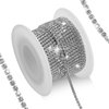 Lusofie 10 Yards 2MM Rhinestone Close Chain Trim Silver Rhinestone String Rhinestone Roll Crystal Rhinestones Chain for Crafts Jewelry Wedding Clothes DIY