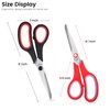 Scissors Set of 3-Pack, 8" Scissors All Purpose Comfort-Grip Handles Sharp Scissors for Office Home School Craft Sewing Fabric Supplies, High/Middle School Student Teacher Scissor, Right/Left Handed