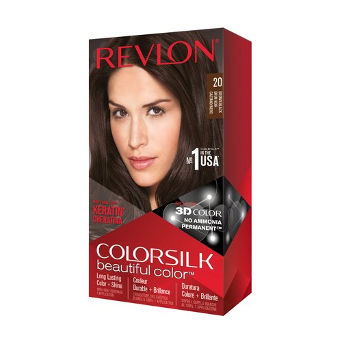 Revlon ColorSilk Hair Color, 20 Brown Black 1 ea(Pack of 3)