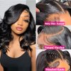 Body Wave Lace Front Wig Human Hair Wig Glueless Short Bob Wigs 13x4 Body Wave Lace Frontal Wig Pre Plucked with Baby Hair 180% Density Black Women Brazilian Virgin Real Hair Natural Color 12 Inch