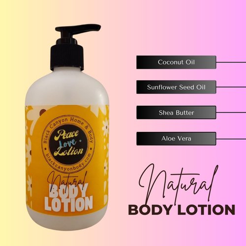 Peace Love + Lotion Green Tea & Lemongrass Scented Natural Body Lotion, 12 Oz