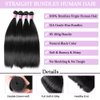 Beautymoon 3 Bundles Human Hair 26 28 30 Inch Long Straight Human Hair Bundles 100% Unprocessed Brazilian Straight Hair Bundles Natural Color Virgin Hair Extensions for Black Women…