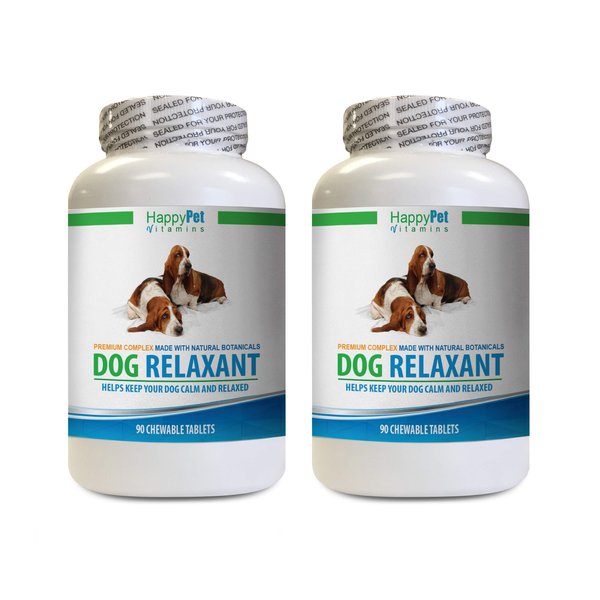 Natural pet Anxiety and Stress Dog - Dog Relaxant - Anxiety and Stress Relief - Aggression Solution - Dog Anxiety Travel - 2 Bottles (180 Chew Tabs)