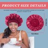 4PCS Silk Bonnet for Sleeping,Hair Wrap Satin Bonnets Shower Cap for Black Women Men, Elastic Wide Band Hair Bonnet Cap for Sleeping Curly Hair(Black & Wine Red & Purple & Brown)