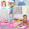 2-in-1 Musical Mat Toys for 1 2 3 4 5 Year Old, Piano Keyboard & Drum Set with 2 Drum Sticks, Early Educational Musical Learning Toys Birthday for 1 2 3 4 5 Year Old Girls & Boys, Pink