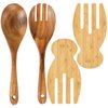 Salad Servers Salad Hands Set, Wood Salad Tongs, 10.2in Salad Spoon Fork and 7.1in Salad Hands Set, Salad Server Set for Mixing, Tossing and Cooking (Salad Server Salad Hand Set)