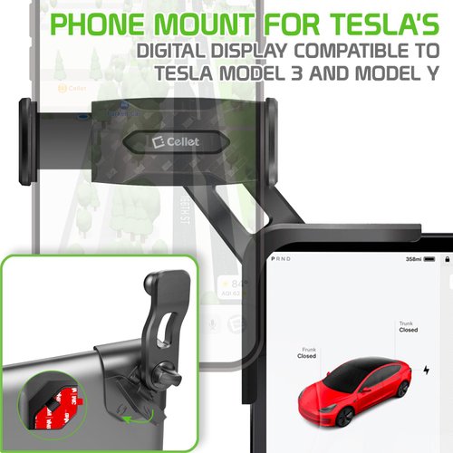 Cellet Tesla Model 3 and Model Y Phone Mount: Optimized for Digital Display Integration