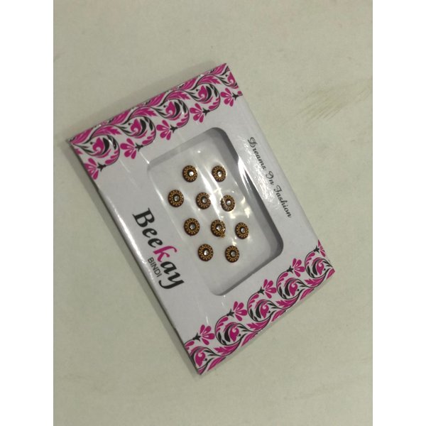 Maroon & Gold Premium Bindi Assorted Indian Daily Use Forehead Bindi Round Dot Tattoo Body Art Sticker craft Bindi For Women Single Diamond-10