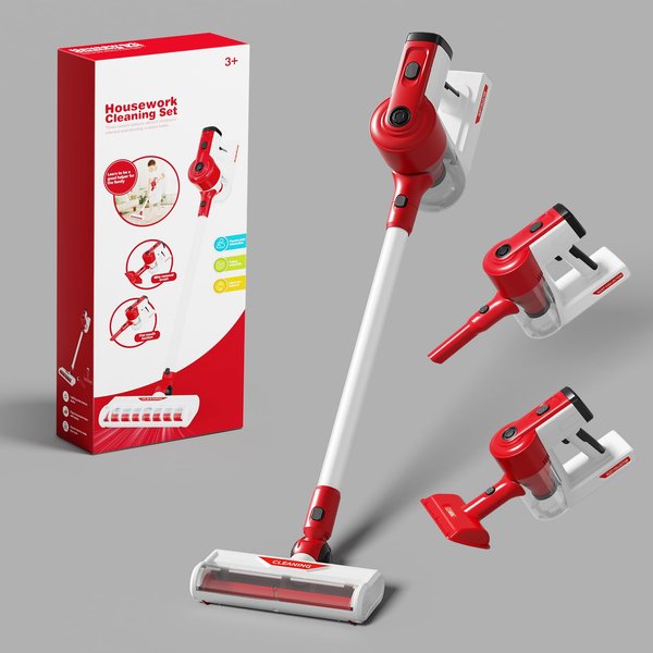 DOLIVE Realistic Toy Vacuum Cleaner for Kids - Electric Vacuum Toy with Lights and Sounds - Perfect Pretend Play Cleaning Toy for Toddlers and Children - Ages 3 and Up