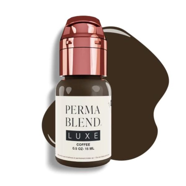 Perma Blend Luxe - Coffee - Microblading Ink for Permanent Eyeliner - Professional Tattoo Ink - Brown Tattoo Ink Makeup - Vegan (0.5 oz)