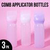 Expressions 3pc Comb Application Bottle Set - Refillable & Reusable Hair Oil Applicator Bottles For Easy Hair Oil & Hair Dye Treatment Application