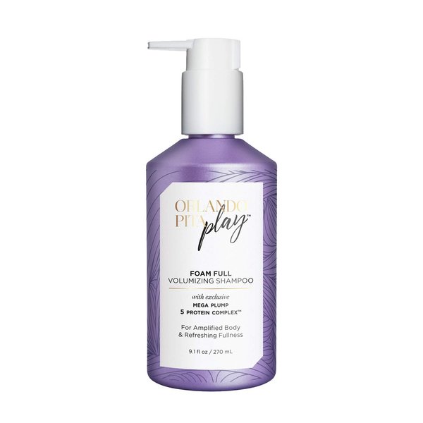 ORLANDO PITA PLAY Foam Full Volumizing Shampoo, Exclusive Mega Pump 5 Protein Complex, For Amplified Body & Refreshing Fullness, Gently Cleanses & Creates Bounce, 9.2 Fl Oz