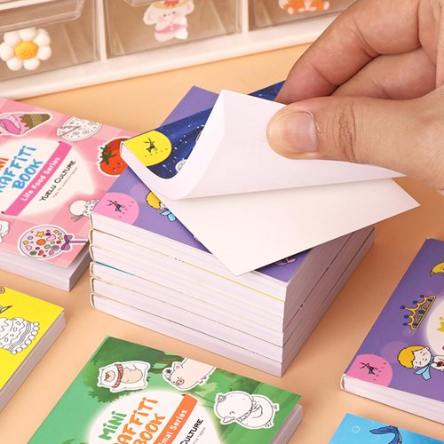 6-Pack Mini Coloring Books Pocket Size for Kids Adult, 3x3 Inches Coloring Books for Classroom Activity Travel Creating Small Gifts Goodie Bags Stuffers Birthday Party Favors