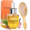 GIOFNA Hair Oil, Rosemary Hair Care Serum with Bamboo Hair Brush for Frizzy, Dry, and Damaged Hair for Hair Growth Strengthening, Soothe Dry Hair, Argan Scalp Care Products for Women and Men, 1 Set